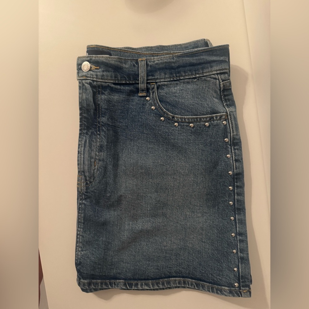 GAP denim mini skirt with silver studs